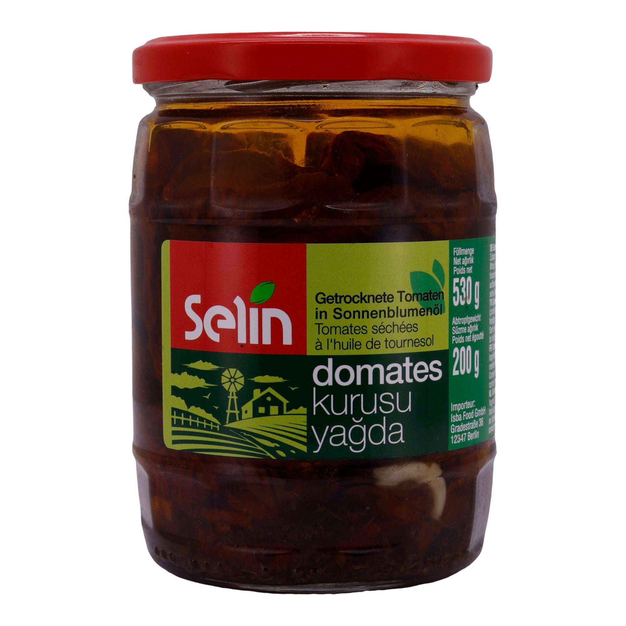 Tomaten Selin | Getrocknete Tomaten | In Sonnenblumenöl mit Kräutern | 530g SELIN